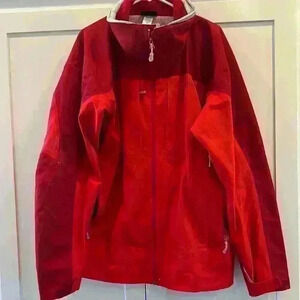 Men’s Patagonia, two tone, red XL ski coat **FLAW**